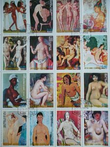 赤道ギニア切手『ヌード画』16枚大シート