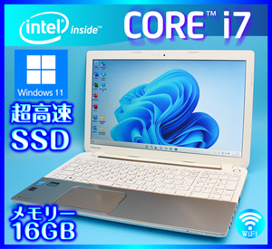 東芝 メモリー16GB【Windows11 Core i7 4700MQ 超速SSD新品512GB+HDD1000GB】ライトゴールド dynabook Office2019搭載 Webカメラ B754/55L