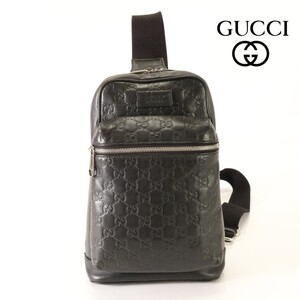 1円■定価175,000円■グッチ■シマ GG■523234■メンズ■ボディ バッグ■ショルダー■肩掛け■斜め掛け■ビジネス■通勤 レザー B BT13-L5