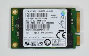 TOSHIBA mSATA SSD 128GB /累積使用3247時間/SATA 600/ 健康状態100%，動作確認済み, フォーマット済み/中古品