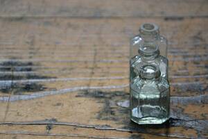 NO.302 古い小さなガラス瓶 3個SET 検索用語→A50gアンティークゆらゆら硝子ガラスビン小瓶昭和レトロ