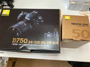 超美品 Nikon D750 AF-S 24-120mmF4G VR ED + AF-S 50mm F1.8 予備BTのセット
