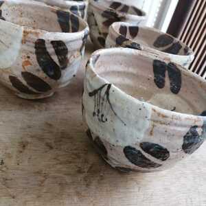 器　白椿　志野焼　茶碗　向告　陶器　6つ　椿　小鉢