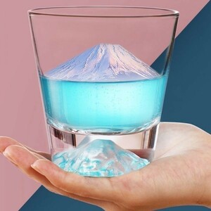 雪山グラス 富士山 透明クリスタルガラス ドリンクグラス カクテルグラス オシャレ 280ml 370ml DJ127
