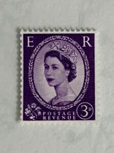 ★かわいい切手 美しい切手★ イギリス エリザベス女王 1958年 (未使用).