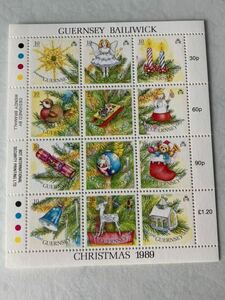 ★かわいい切手 美しい切手★ ガーンジー クリスマス 1989年 (未使用)