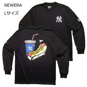 即決　新品　送料無料　NEW　ERA　ニューエラ　ニューヨーク　ヤンキーズ　長袖Tシャツ　ロンT　黒　L　ベースボール　野球　大リーグ