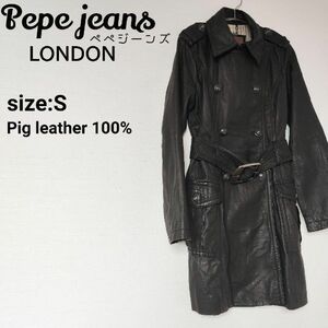 ☆激レア☆ Pepe Jeans LONDON ペペジーンズ トレンチコート レザー S