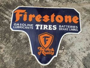 特大　ビンテージ Firestone 看板　1930s ファイヤ－スト－ン アンティーク　アメリカ　USA 世田谷ベース