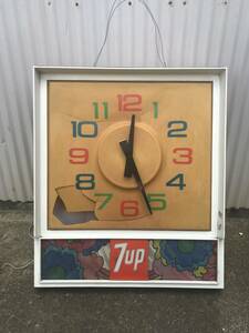 1970s 7up 壁掛け時計　セブンアップ　店頭用　ジャンク　レトロポップ　ピーターマックスではありません　ジョン　アルコーン