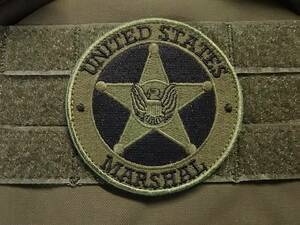 ワッペン　パッチ　USマーシャル　U.S.MARSHAL　丸型 ＲＧ