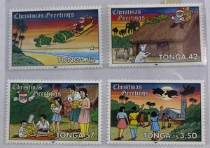 海外切手　トンガ　サンタクロース切手　クリスマス切手　１９９１年