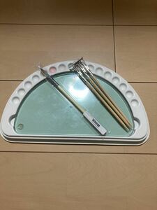 歯科技工 ガラス練板 ポーセレントレー 陶材＋筆