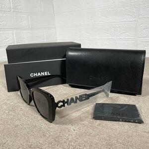 未使用 Chanel シャネル サングラス ロゴ ココマーク 箱付き ブラック
