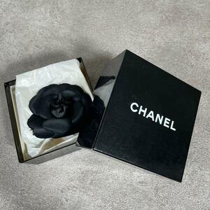 未使用 Chanel シャネル ブローチ カメリア ココマーク コサージュ 黒