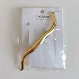 Lattice ラティスウェーブメタルラインバレッタ　ゴールド　ヘアアクセサリー　新品未使用品