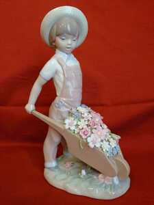 【1円スタート 】リヤドロ LLADRO No.1283『花車』 フィギュリン 陶器人形 (同梱不可)
