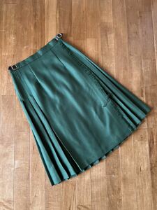 ONEIL OF DUBLIN オニールオブダブリン ウールキルトスカート サイズUK8 ソリッドグリーン アイルランド製