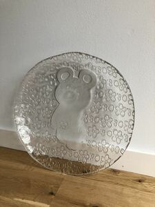 レア品　ソヴィエト製　北欧ロシア　こぐまのミーシャ　ガラス製飾り皿　置物　インテリア　ヴィンテージ　ビンテージ　アンティーク　古