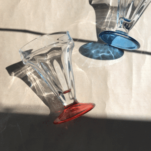 vintage dessert glass[KG-46] ビンテージ デザートグラス インテリア 雑貨 グラス 食器 ガラス 赤 レッド red パフェ 古い 硝子 希少