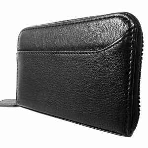 送料無料 カードケース ミニ財布 ブラック 大容量 スキミング防止 本革 定形外郵便