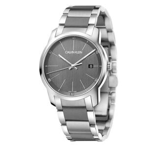 【送料無料】カルバンクライン 腕時計 43mm スイス製 グレー メンズ Calvin Klein ダイヤル ステンレススチール/シリコンウォッチ