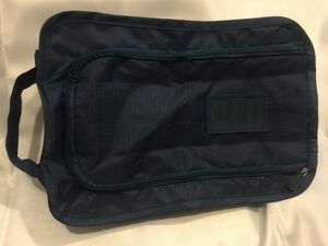 シューズバッグ ナイロン 保存袋 旅行 収納 ポータブル ジッパーケース 防水 紺 18 送料無料