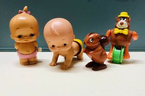 昭和レトロ　TOMY トミー　ゼンマイ　玩具　ハイハイ　赤ちゃん　人形　動物　4個　セットその2