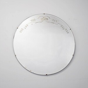 #3047　アメリカ　アンティーク　ミラー　鏡　壁掛け　円形　壁面ディスプレイ　額装