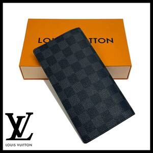 ★☆【極美品!!/使用少】ルイヴィトン Louis Vuitton ダミエ グラフィット ブラザ 二つ折り長財布 メンズ 紳士 定価85,800円 N62665☆★
