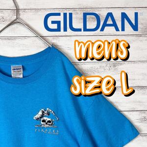 ギルダン　デザインTシャツ サイズL ブルー