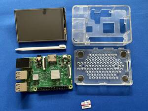 Raspberry Pi 3 Model B（Rev 1.2）／タッチディスプレイとペン／ケース／16G microSD／ヒートシンク、インストール済み