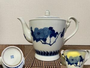 中国美術　時代物　景徳鎮製款 大水注　染付　茶道具　高20cm 幅25cm