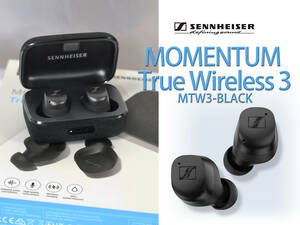 SENNHEISER MOMENTUM True Wireless 3 Bluetooth/アダプティブノイズキャンセリング対応 BLACK [MTW3-BLACK] 極美品