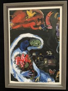 【超希少 入手困難品】マルク・シャガール 手書き 肉筆【青い顔の花嫁】1932年 ミックスドメディア/油彩 パリ SIMON画廊来歴印
