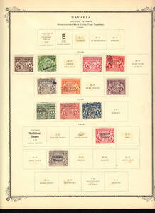 戦前ドイツ地方切手④バイエルン王国（1916-20年）リーフ3枚[S031] ※余白を折って発送　