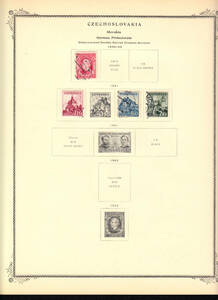 戦前ドイツ地方切手⑧ドイツ保護領スロバキア（1939-43年）リーフ5枚[S035] ※余白を折って発送　