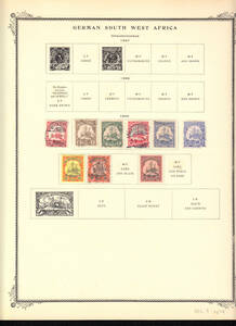 戦前ドイツ地方切手⑪ドイツ占領下フランス、ドイツ領東アフリカ・南西アフリカ、ニューギニア（1900-40年）[S038] ※余白を折って発送　