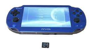 ほぼ新品 極美品 PlayStation Vita PS Vita PCH-1000 Wi-Fiモデル 本体 サファイア ブルー SONY ソニー メモリーカード 4GB 動作確認済み
