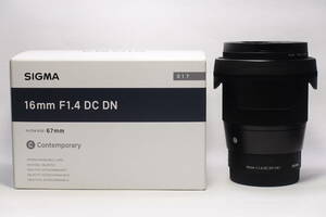 SIGMA 16mm F1.4 DC DN レンズ SONY Eマウント用 Comtemporary プロテクター付き 中古品