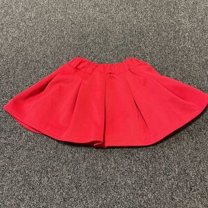 △赤色 キュロットスカート 140cm 女の子 キッズ ダンス　チアガール パンツ付きスカート
