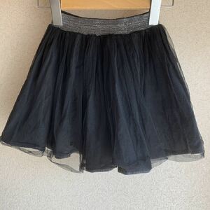 スカート 黒チュール 120 ウエストゴム チュールスカート 