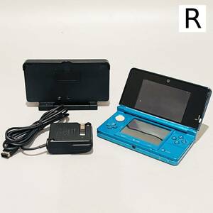 甲RK432　1円スタート　クリーニング済　動作確認済　任天堂　Nintendo　3DS　CTR-001　タッチペン付　充電器付　アクアブルー　ゲーム機