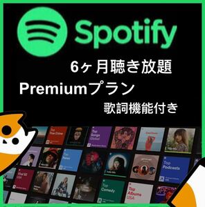 [アメリカ版] 6ヶ月分 Spotify premium スポティファイ　プレミアム　歌詞機能付き　音楽　