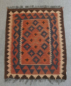 手織りキリム アフガニスタンマイマナ size:96cmx76cm 玄関マット
