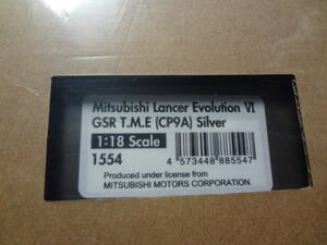 1/18 イグニッションモデル　Mitsubishi Lancer Evolution VI GSR T.M.E (CP9A) Silver　新品未開封　
