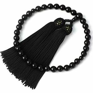 LEOBEE 数珠 念珠 女性用 黒オニキス マグネット式数珠袋付き じゅず 数珠ブレスレット 略式数珠 手作り念珠 ブラック 