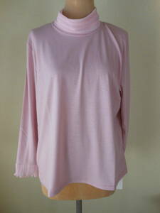 新品☆ピンク地のカットソー衿と袖口に別布のピンク生地☆LLサイズ