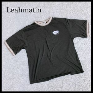 【16513】 Leahmatin リアマティン 女性用 Women 半袖Tシャツ 黒 ブラック 左胸ワンポイントロゴ入り 丸首 カジュアル 