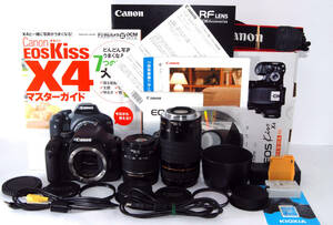 ◆初心者入門＆付属品多数◆ Canon キャノン EOS Kiss X4 純正＆超望遠Ｗズームレンズセット